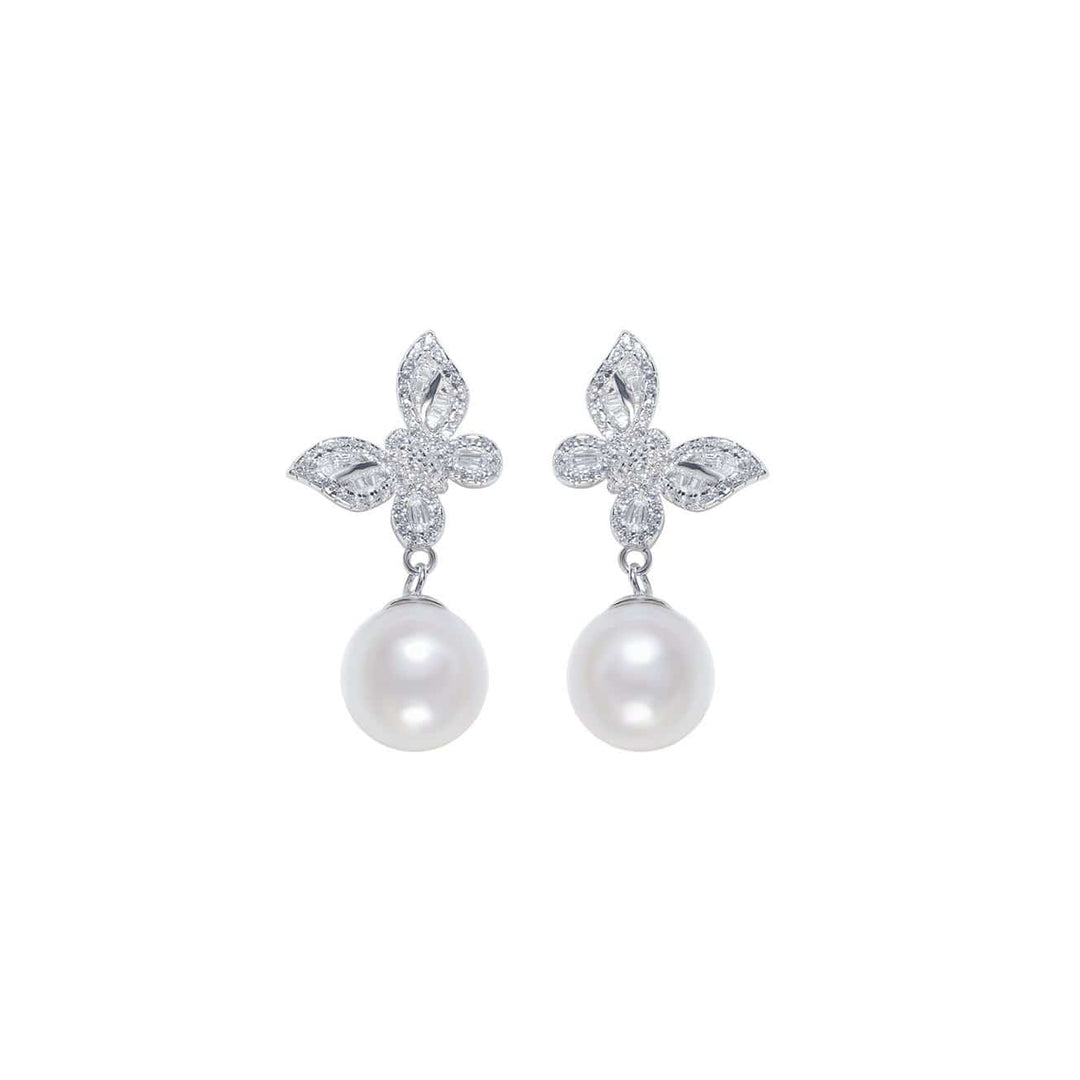 Elegant Pearl Earrings WE00179 | GARDENS - PEARLY LUSTRE