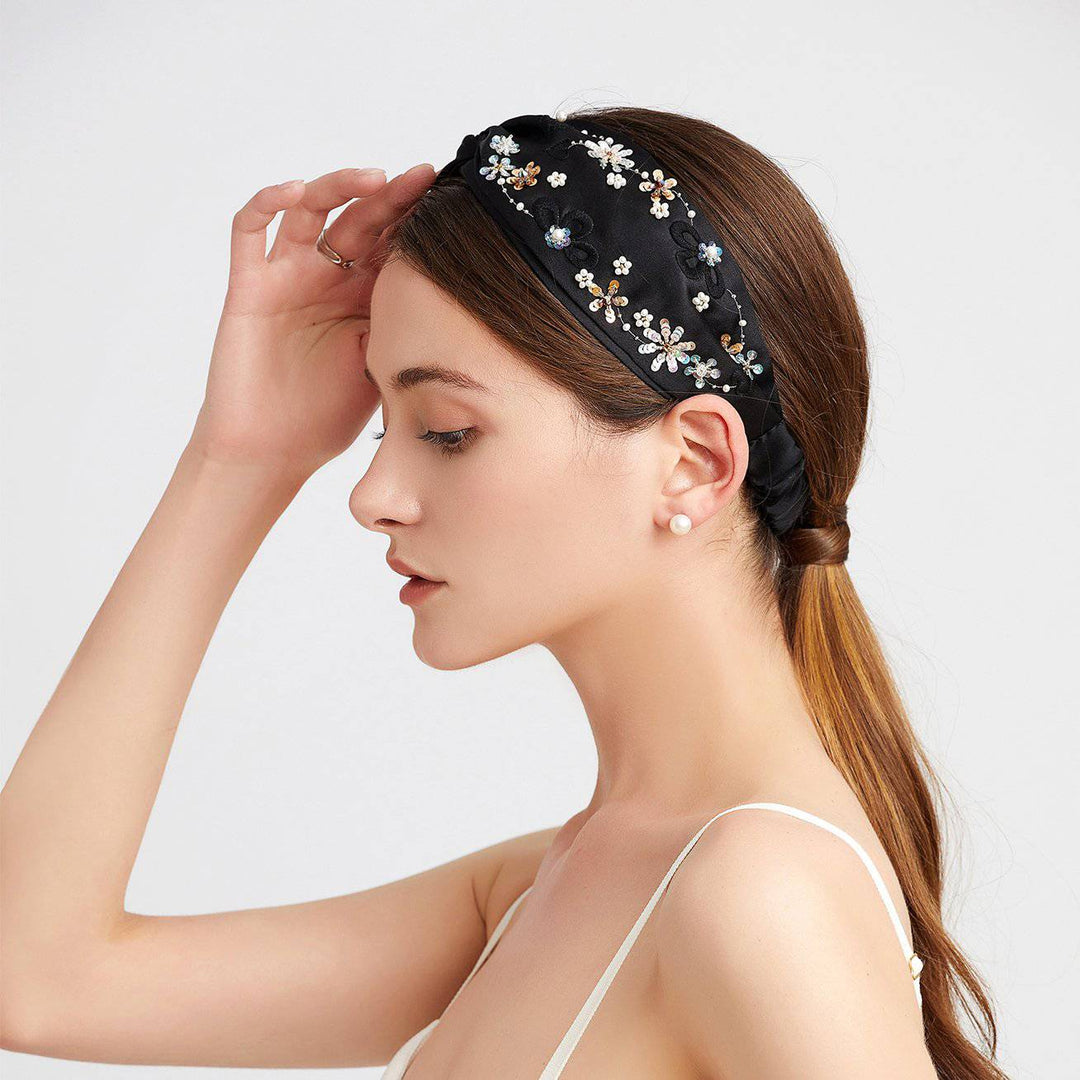 French Embroidery Freshwater Pearl Hairwear HW00011 - PEARLY LUSTRE