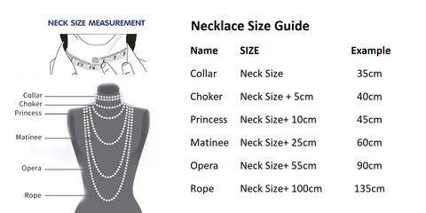 Pearl necklace outlet lengths