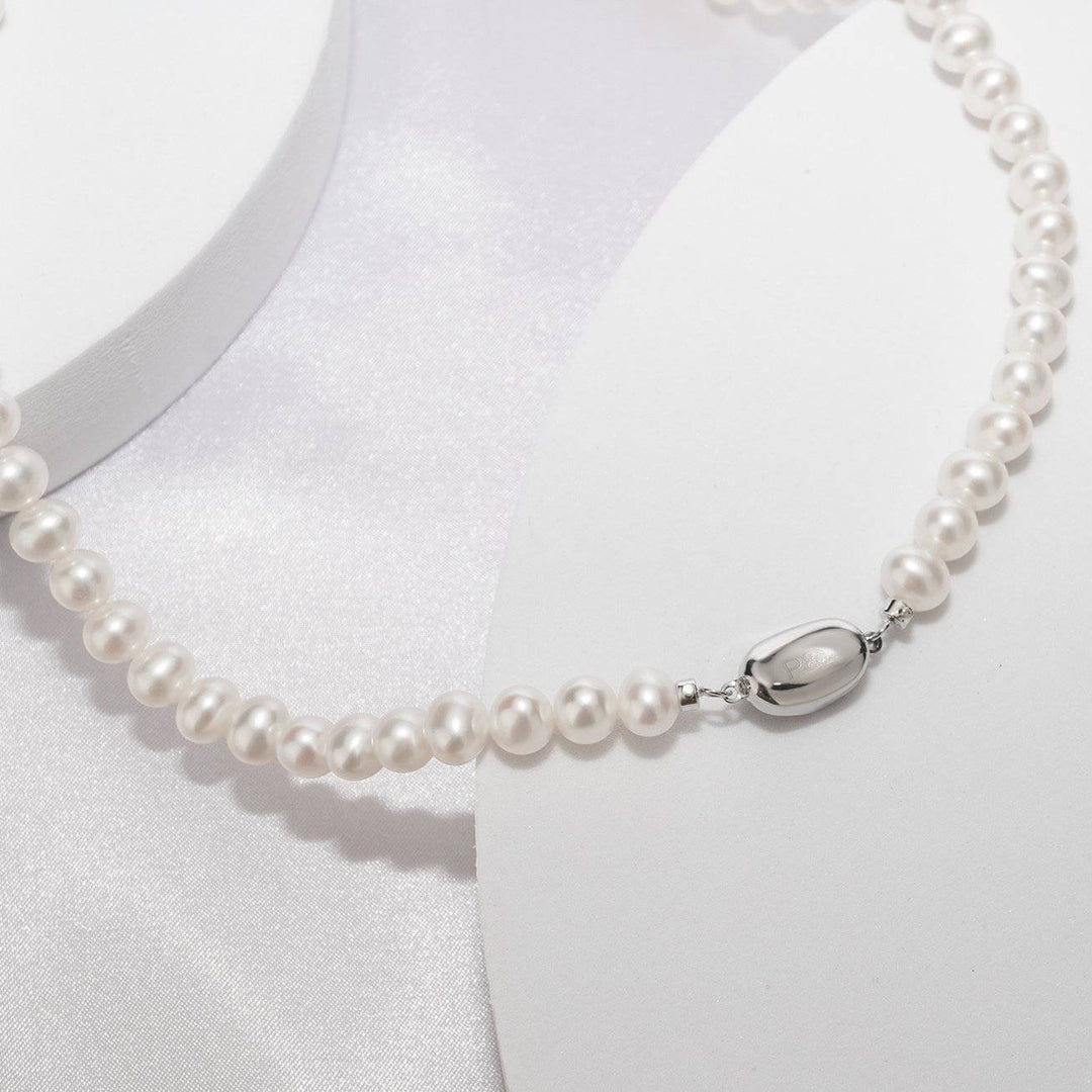 Elegant White Freshwater Pearl Necklace WN00176 - PEARLY LUSTRE