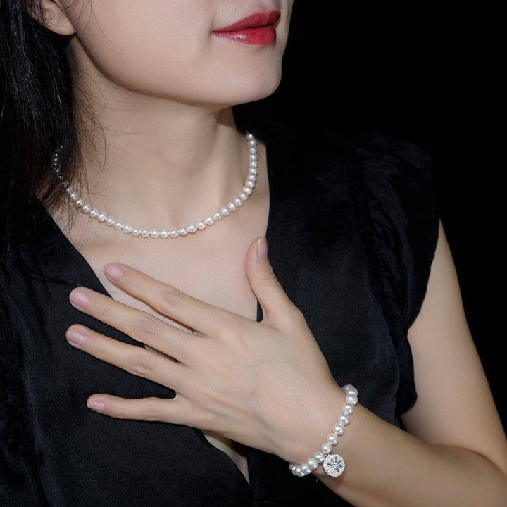 Top Lustre White Freshwater Pearl Necklace WN00188 - PEARLY LUSTRE