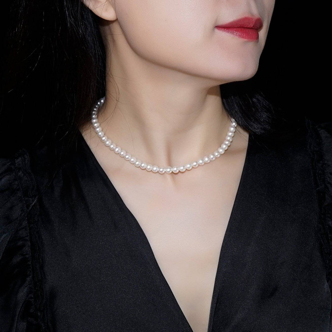 Top Lustre White Freshwater Pearl Necklace WN00188 - PEARLY LUSTRE