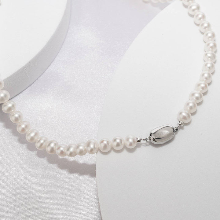 Top Lustre White Freshwater Pearl Necklace WN00192 - PEARLY LUSTRE