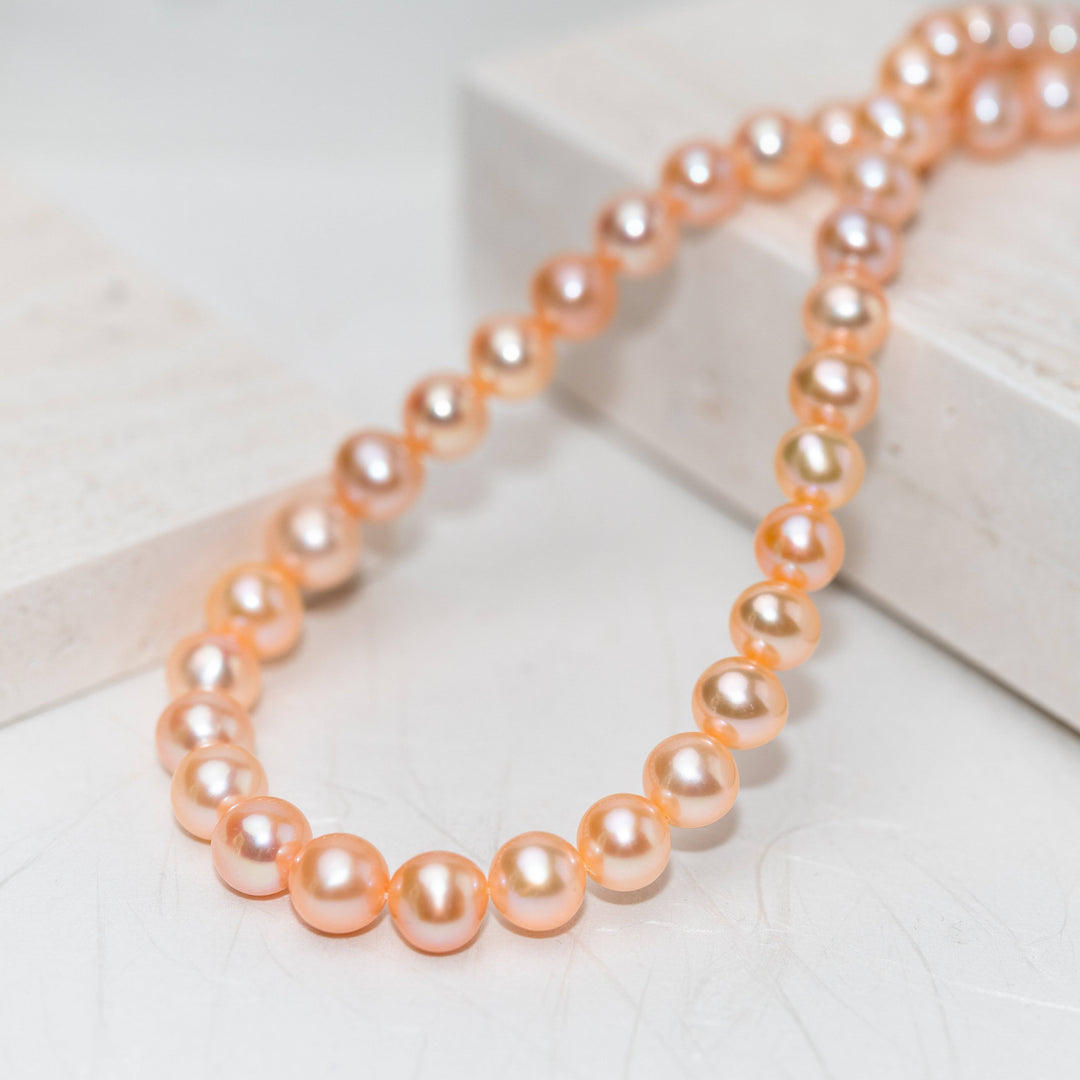 Elegant Pink Freshwater Pearl Necklace WN00195 - PEARLY LUSTRE