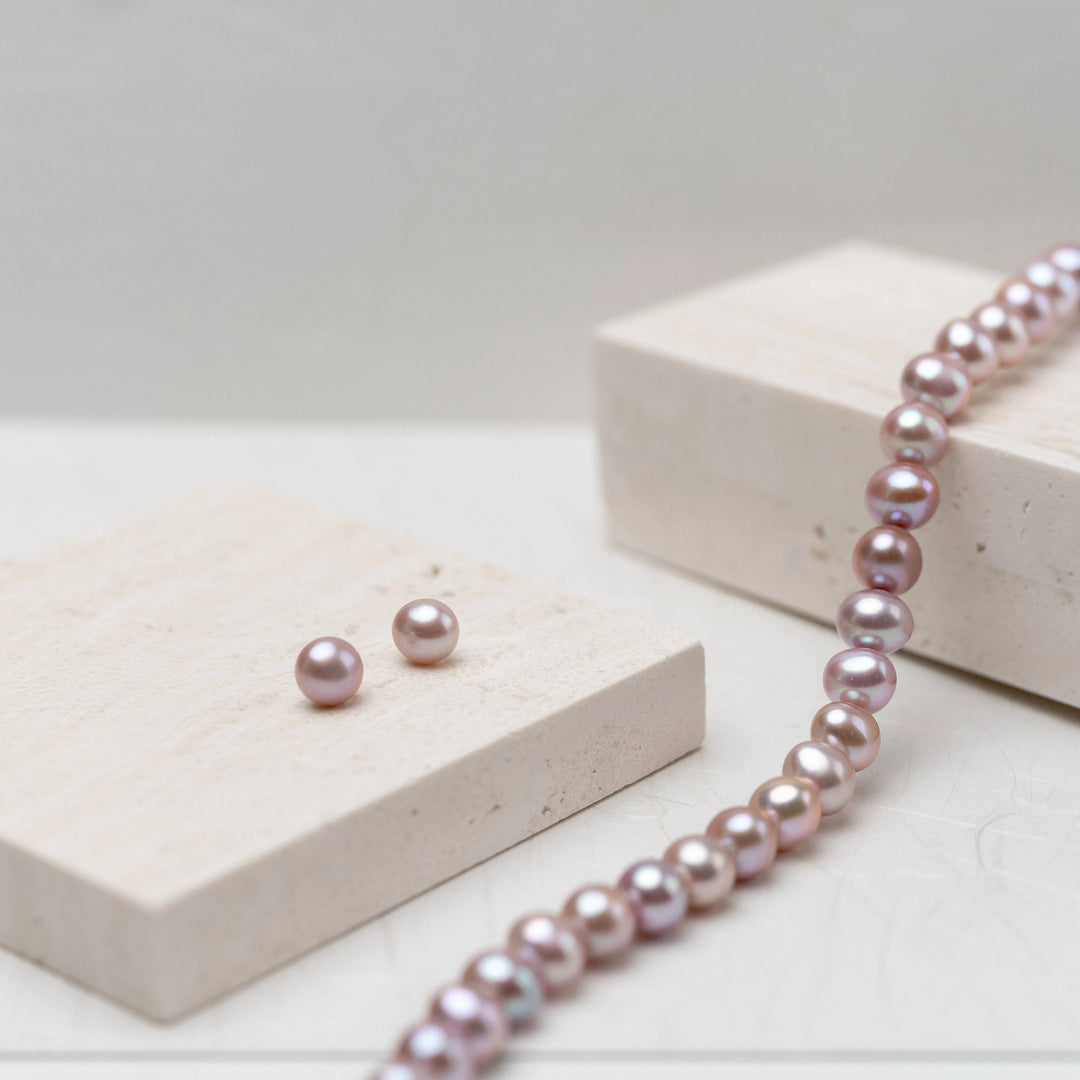 Top Lustre Freshwater Purple Pearl Necklace WN00497 - PEARLY LUSTRE