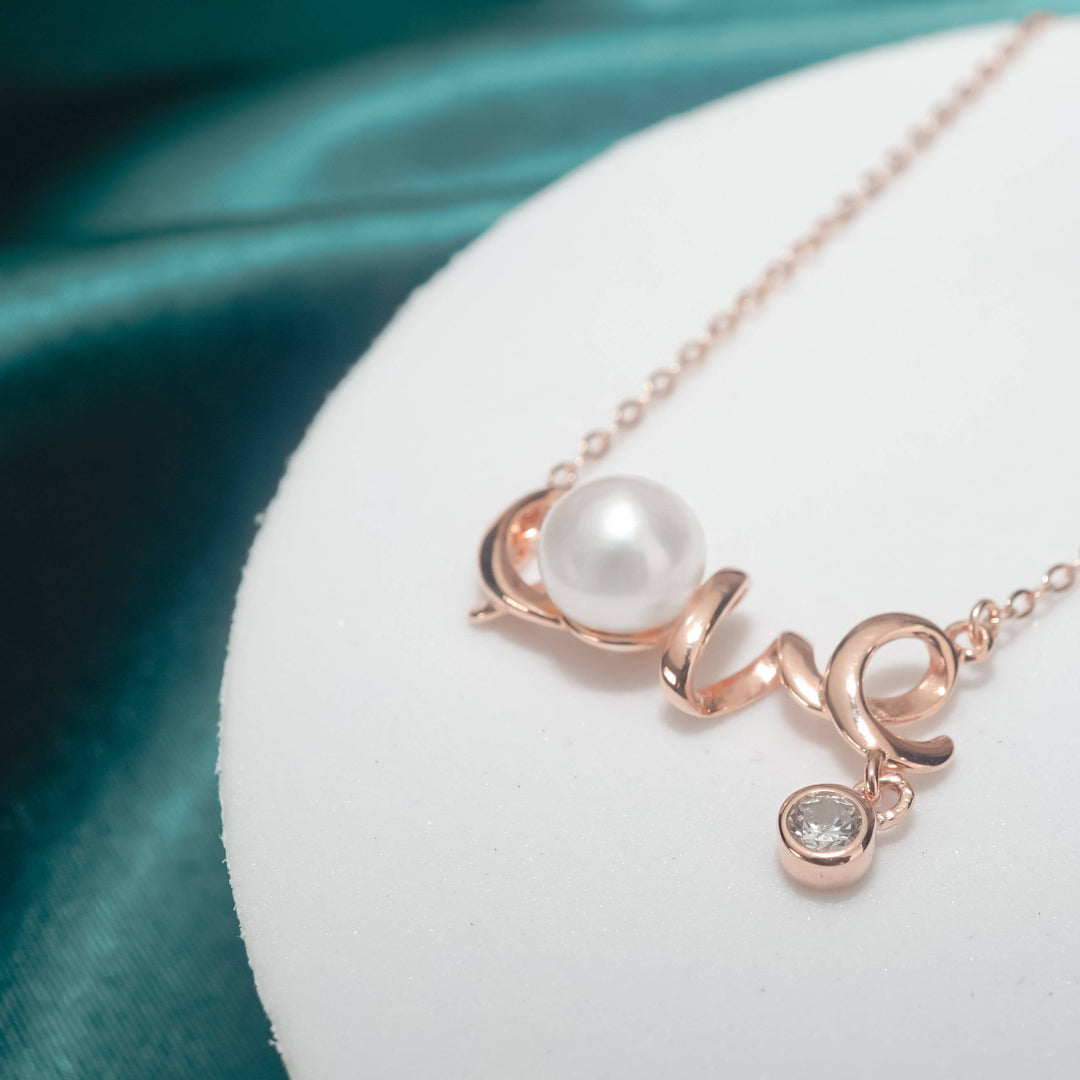 New Yorker Freshwater Pearl Love Necklace WN00088 - PEARLY LUSTRE