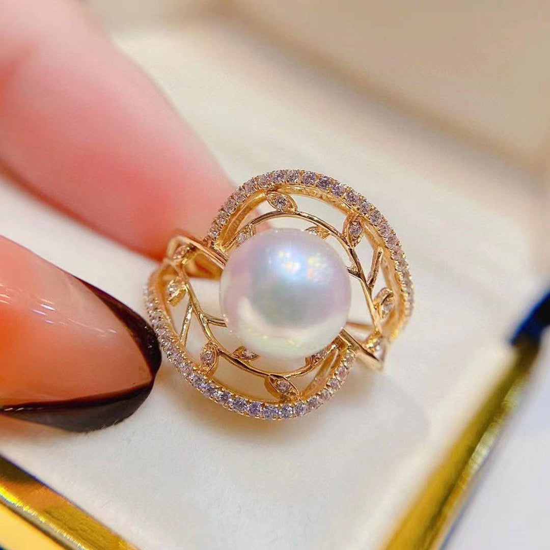 Elegant Edison Pearl 18K Solid Gold Ring KR00003 - PEARLY LUSTRE