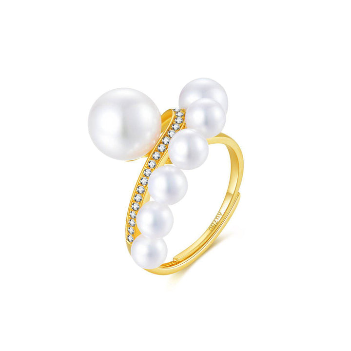 Elegant Freshwater Pearl 18K Solid Gold Ring KR00005 - PEARLY LUSTRE