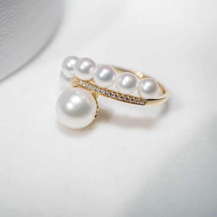 Elegant Freshwater Pearl 18K Solid Gold Ring KR00005 - PEARLY LUSTRE