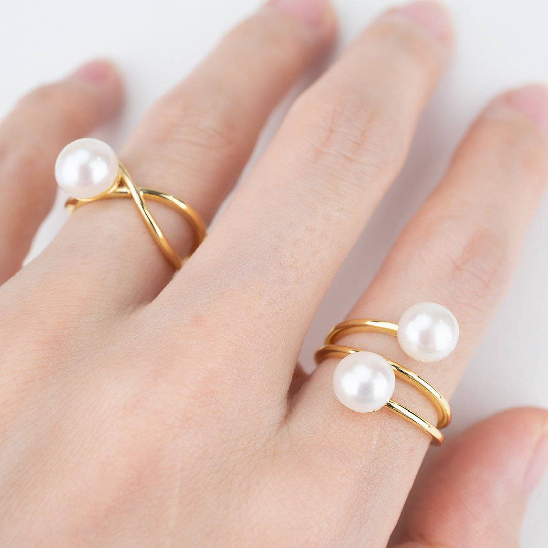 New Yorker Freshwater Pearl Ring WR00057 - PEARLY LUSTRE