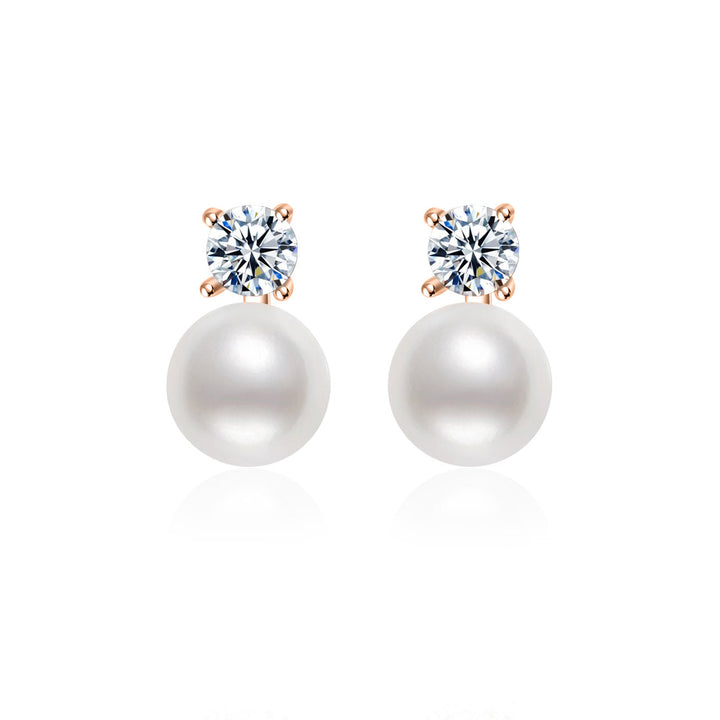 Elegant Freshwater Round Pearl Earrings WE00541 - PEARLY LUSTRE
