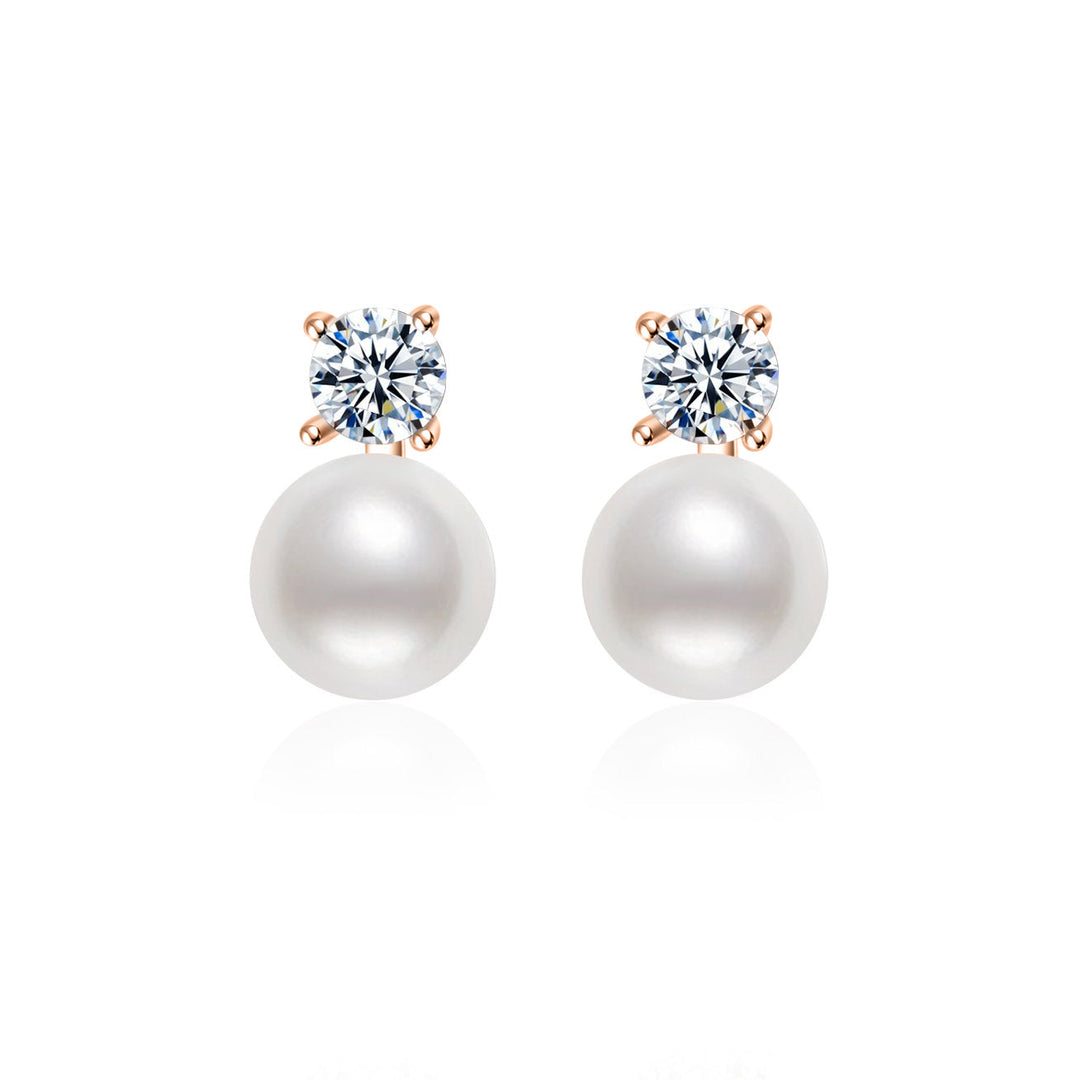 Elegant Freshwater Semi Round Pearl Earrings WE00364 - PEARLY LUSTRE