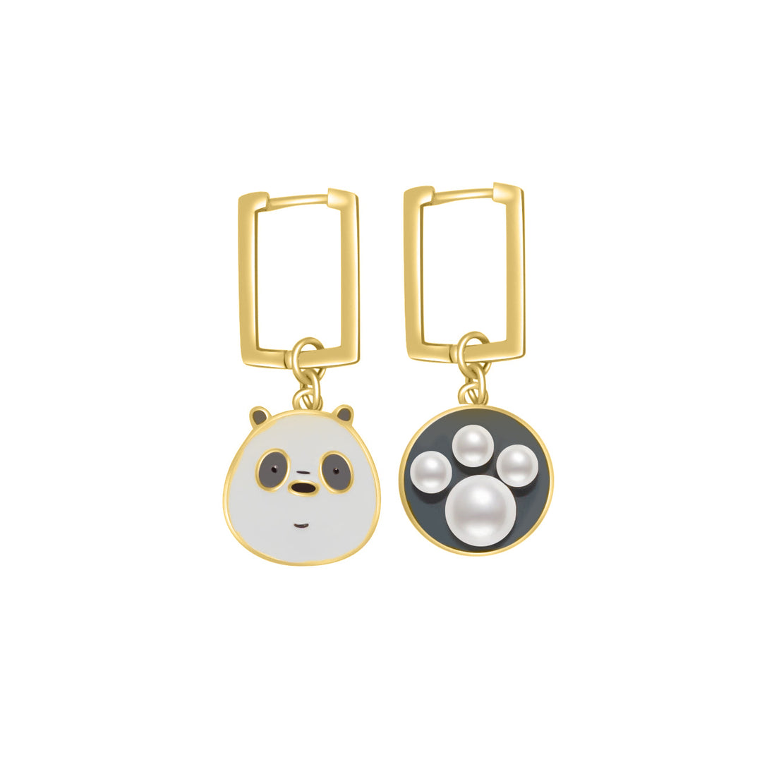 We Bare Bears Freshwater Pearl Earrings WE00304-Panda | Wonderland - PEARLY LUSTRE