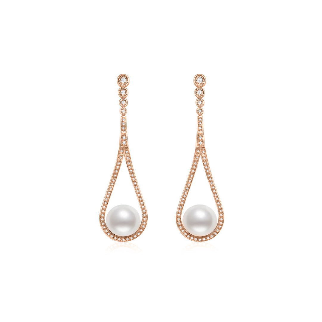 Elegant Freshwater Pearl Earrings WE00379 - PEARLY LUSTRE