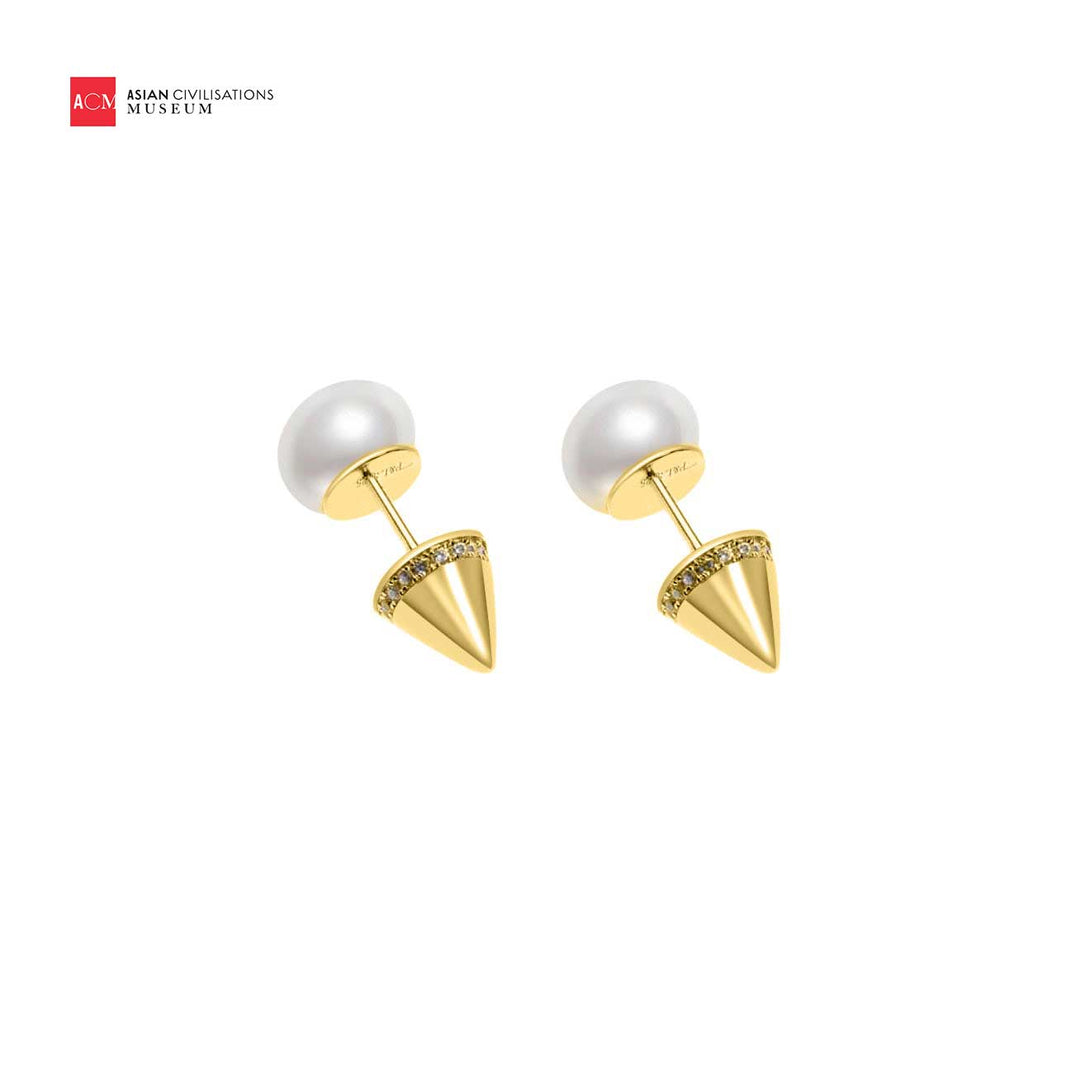 Asian Civilisations Museum Freshwater Pearl Earrings WE00365 | New Yorker Collection - PEARLY LUSTRE