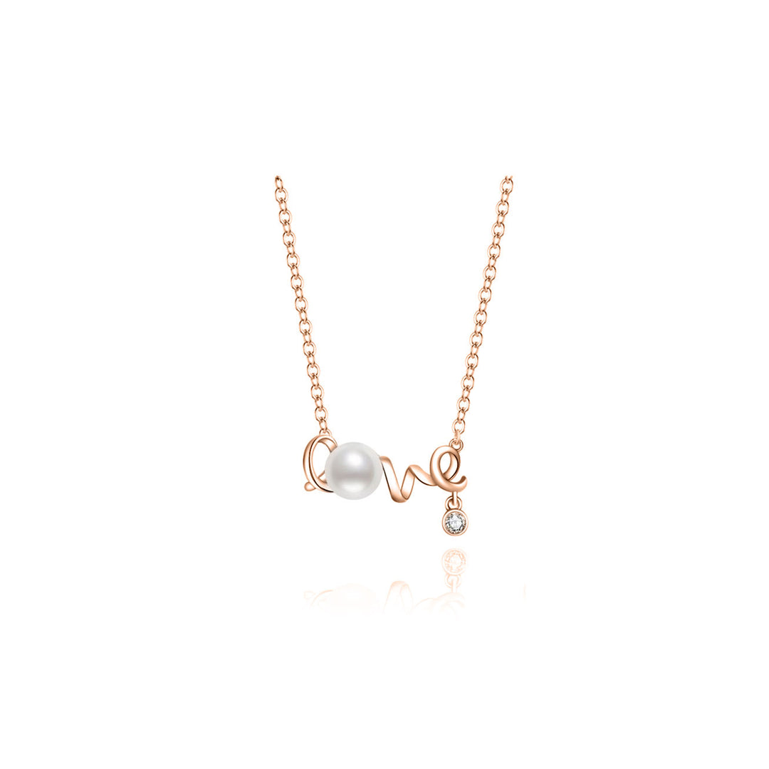 New Yorker Freshwater Pearl Love Necklace WN00088 - PEARLY LUSTRE
