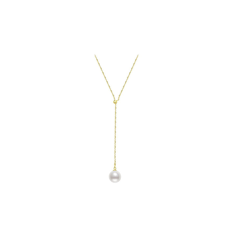 Elegant Edison Pearl 18k Solid Gold Necklace KN00009 - PEARLY LUSTRE
