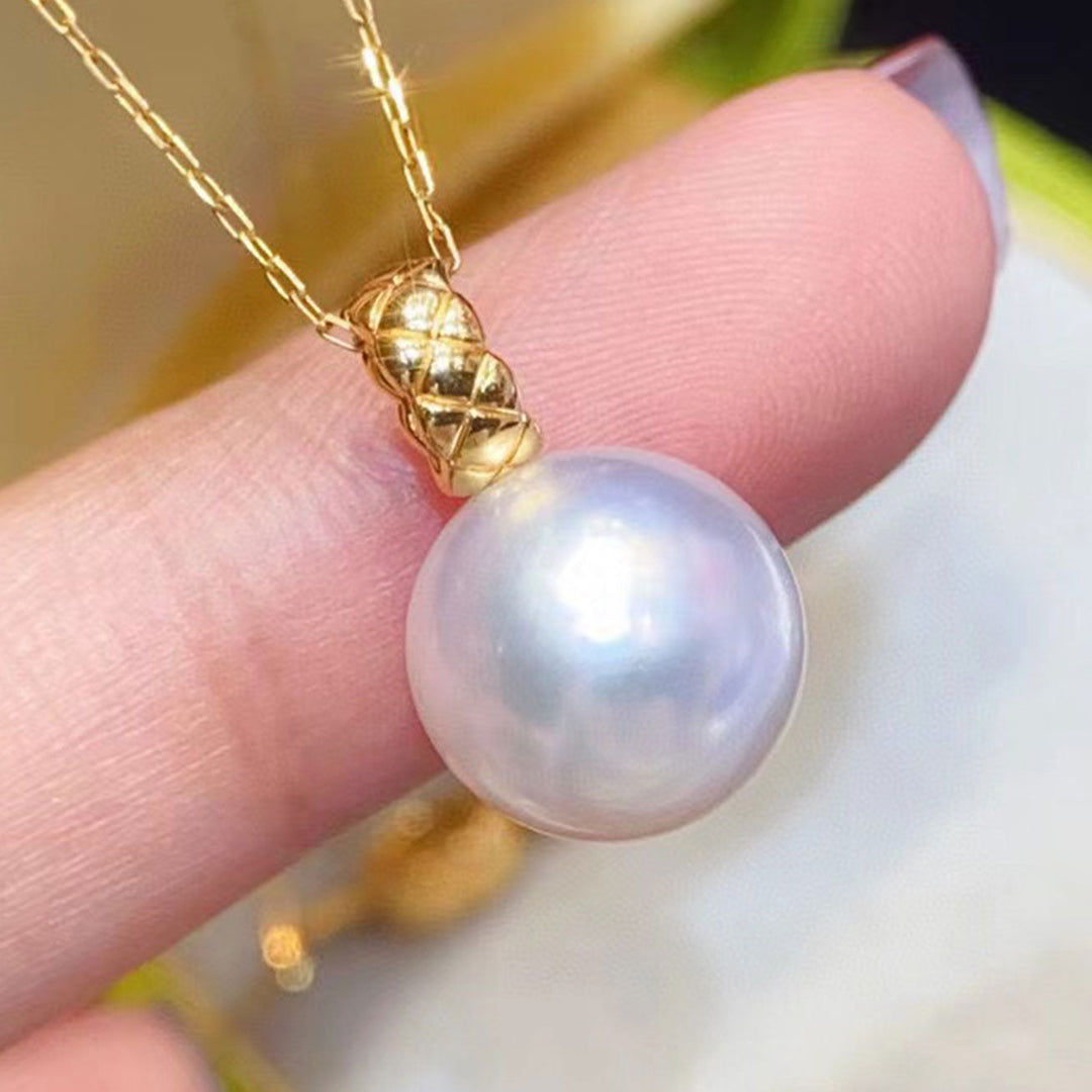 18K Solid Gold Edison Pearl Necklace KN00064 - PEARLY LUSTRE