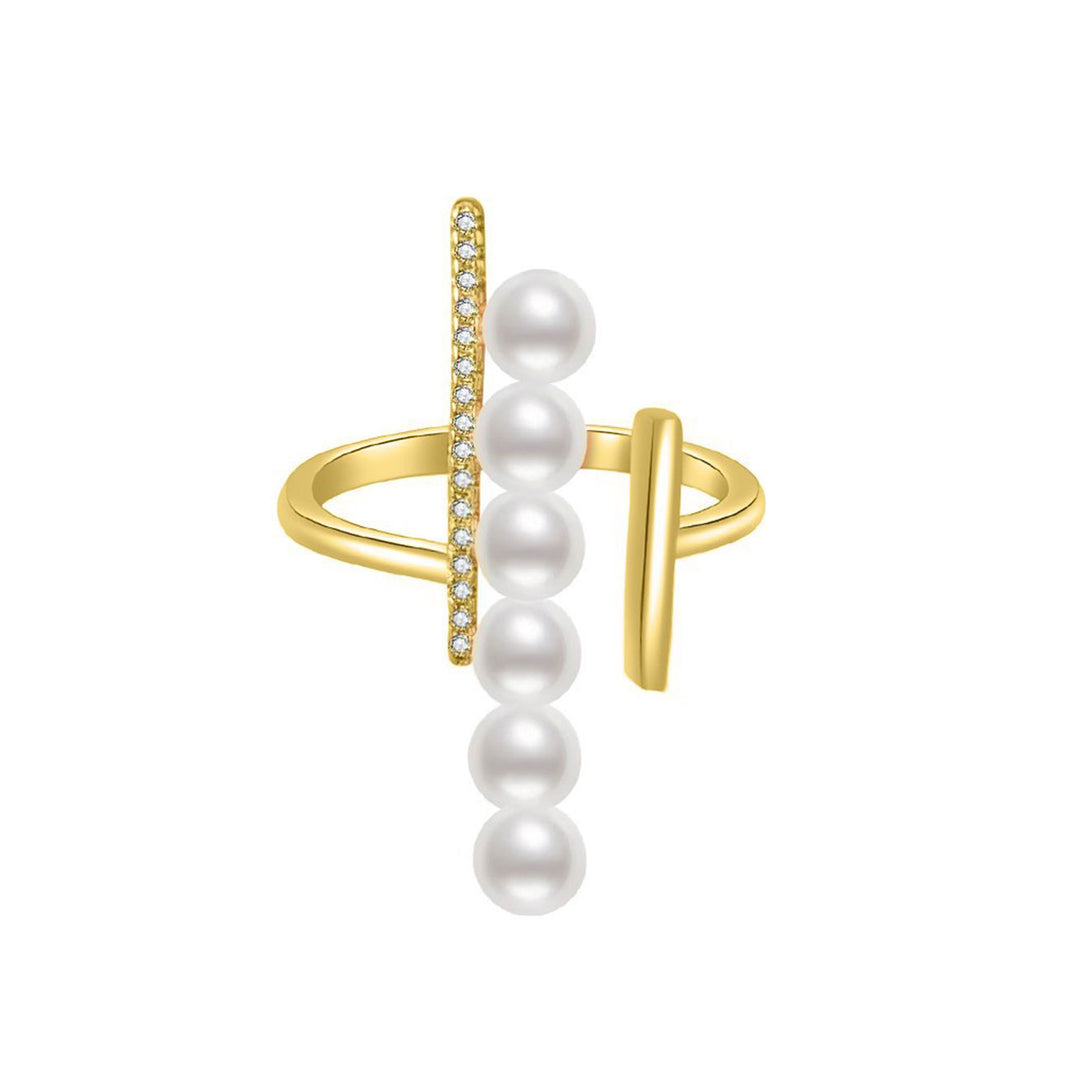 New Yorker Freshwater Pearl Ring WR00063 - PEARLY LUSTRE
