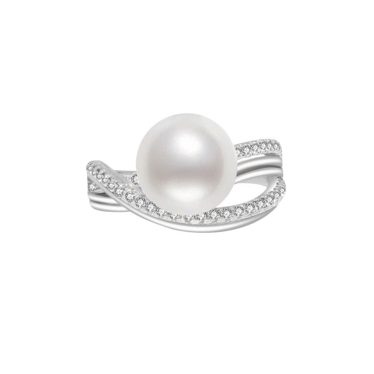 Freshwater pearl ring 2025 white gold