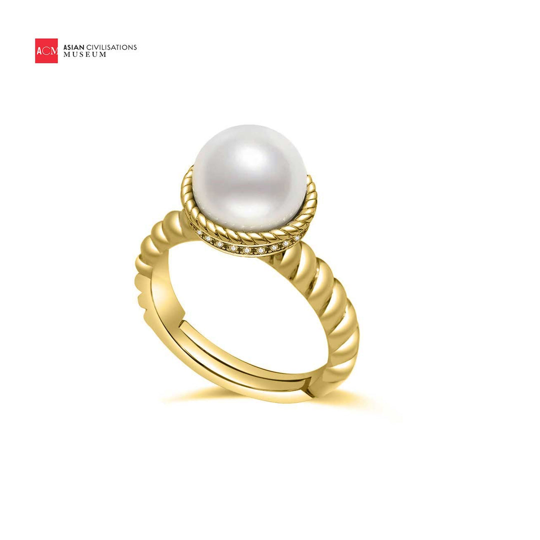 Asian Civilisations Museum Freshwater Pearl Ring WR00095 | New Yorker Collection - PEARLY LUSTRE