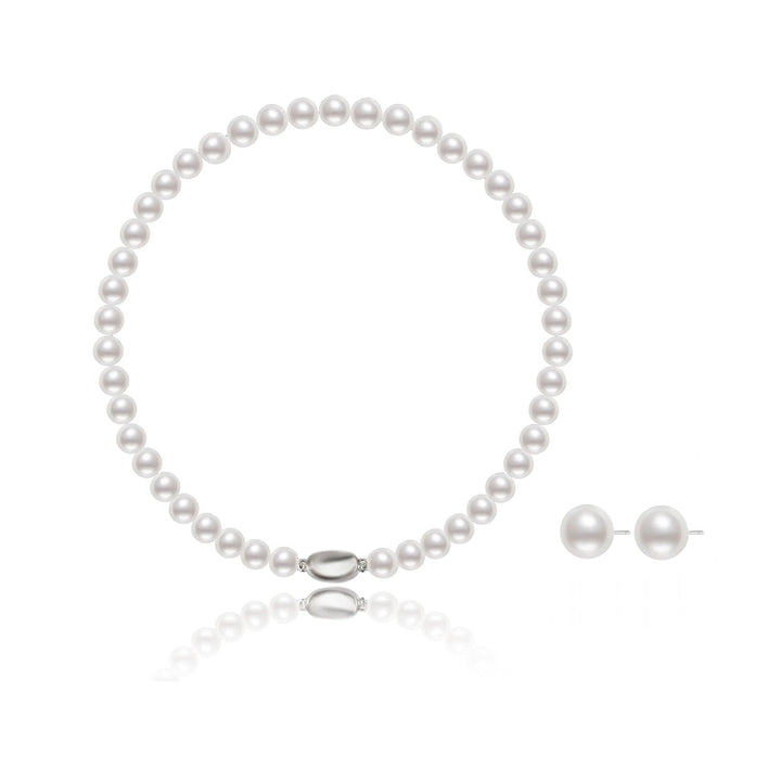 Elegant 18K Solid Gold Edison Pearl Set KS00003 - PEARLY LUSTRE